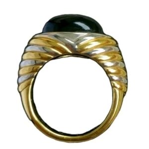 Vintage 14k Gold Onyx Ring-Gemstone Ring-Onyx Jewelry-Estate Jewelry 4.4gm